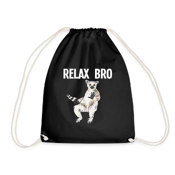 Lemur Catta Ring-tailed lemur - Drawstring Bag - black - Front