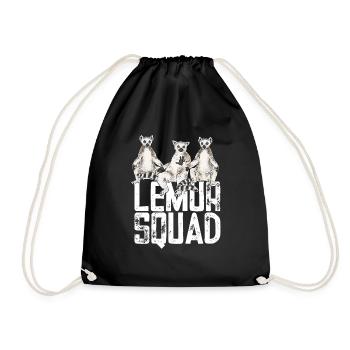 Lemur Catta Ring-tailed lemur - Drawstring Bag - black - Front