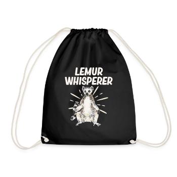 Lemur Catta Ring-tailed lemur - Drawstring Bag - black - Front