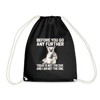 Lemur Catta Ring-tailed lemur - Drawstring Bag - black - Front