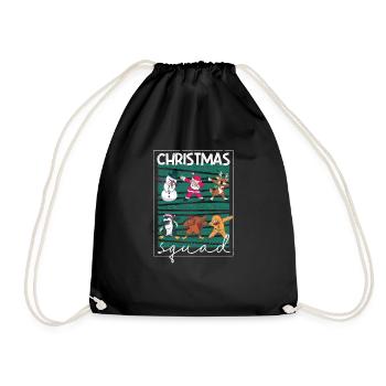Christmas Squad Santa Funny Xmas Family Match - Drawstring Bag - black - Front