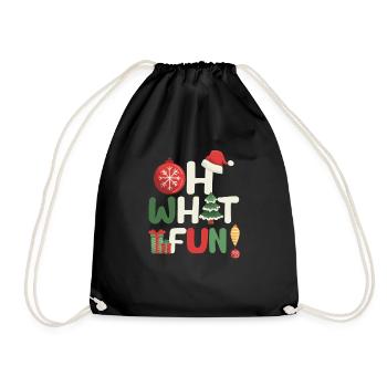 Oh What Fun Merry Christmas Tree Squad Weihnachten - Drawstring Bag - black - Front
