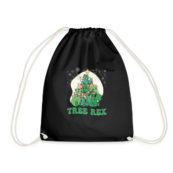 Dinosaure de Noël Rex Pyjamas Drôle - Sac de sport léger - noir - Devant