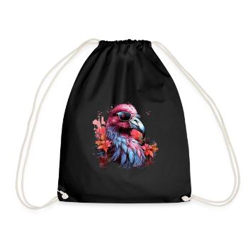 Oiseau tropical avec lunettes de soleil Tropical - Sac de sport léger - noir - Devant