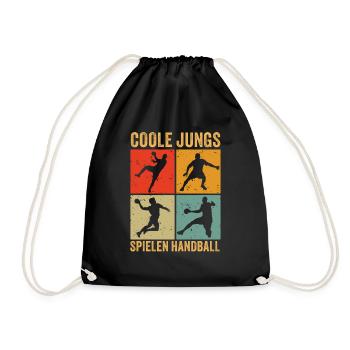 Handball Geschenk Handballer Junge Handballspieler - Turnbeutel - Schwarz - Vorne