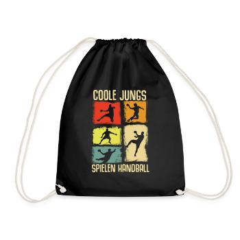 Handball Geschenk Handballer Junge Handballspieler - Turnbeutel - Schwarz - Vorne