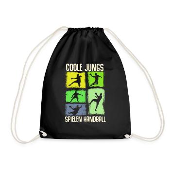 Handball Geschenk Handballer Junge Handballspieler - Turnbeutel - Schwarz - Vorne
