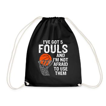 Basketball I've Got 5 Fouls - Drawstring Bag - black - Front