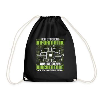 Informatikstudent Programmierer - Turnbeutel - Schwarz - Vorne
