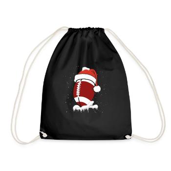 Noël Football Ball Père Noël Chapeau Noël - Sac de sport léger - noir - Devant