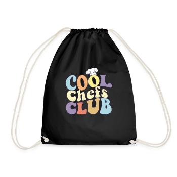 Cool Chefs Club Restaurant Culinary Arts Kitchen - Drawstring Bag - black - Front