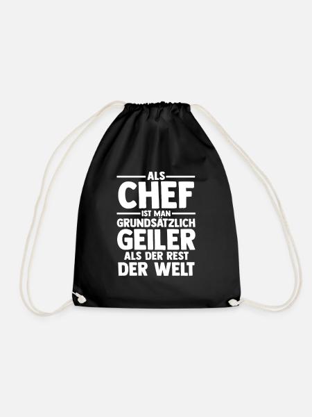 Arbeit Kollegen Büro Teamleiter Führungskraft Chef - Turnbeutel - Schwarz