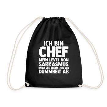 Arbeit Kollegen Büro Teamleiter Führungskraft Chef - Turnbeutel - Schwarz - Vorne