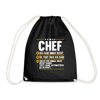 Arbeit Kollegen Büro Teamleiter Führungskraft Chef - Turnbeutel - Schwarz - Vorne