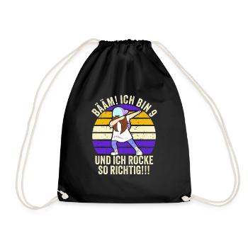 9 Jahre Mädchen Geschenk 9. Geburtstag Neun - Turnbeutel - Schwarz - Vorne