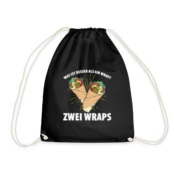 Was ist besser als ein Wrap? Zwei Wraps Lieblibgse - Turnbeutel - Schwarz - Vorne