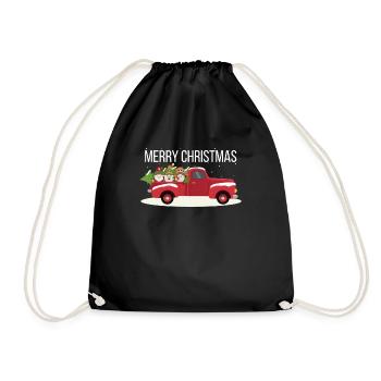 Joyeux arbre de Noël Trois Gnomes Camion Rouge Noël - Sac de sport léger - noir - Devant