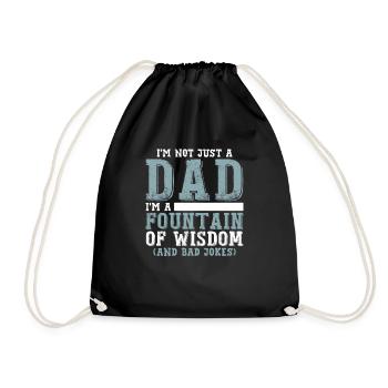 Funny Dad Humor Birthday - Drawstring Bag - black - Front