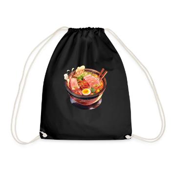 Nouilles Ramen d’anime - Sac de sport léger - noir - Devant