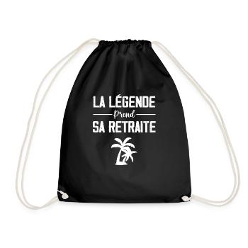 La Légende Prend Sa Retraite 🎉 Cadeau Retraité - Sac de sport léger - noir - Devant