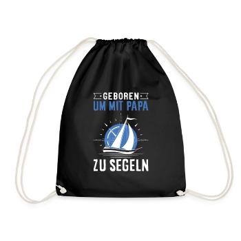 Väter Sohn Segel Geschenk - Turnbeutel - Schwarz - Vorne