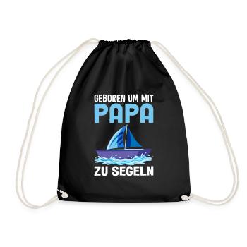 Papa Segeln Meer - Turnbeutel - Schwarz - Vorne