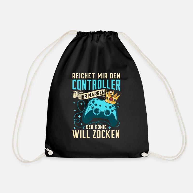 Zocker Geschenk Junge Gamer Controller Zocken - Turnbeutel - Schwarz