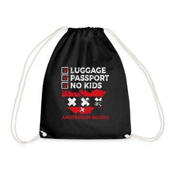 Luggage Passamsterdam Bound Travel Holidays - Drawstring Bag - black - Front