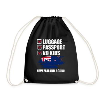 Luggage Passport No Kids New Zealand Bound Vacation - Drawstring Bag - black - Front