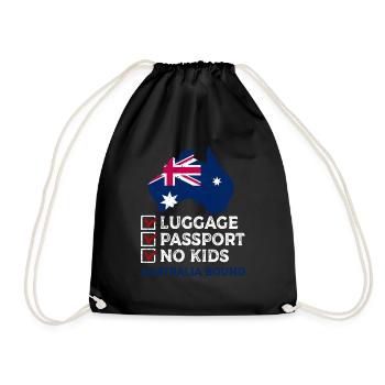 Gepäck Passport Australien Bound Urlaub Reise - Turnbeutel - Schwarz - Vorne