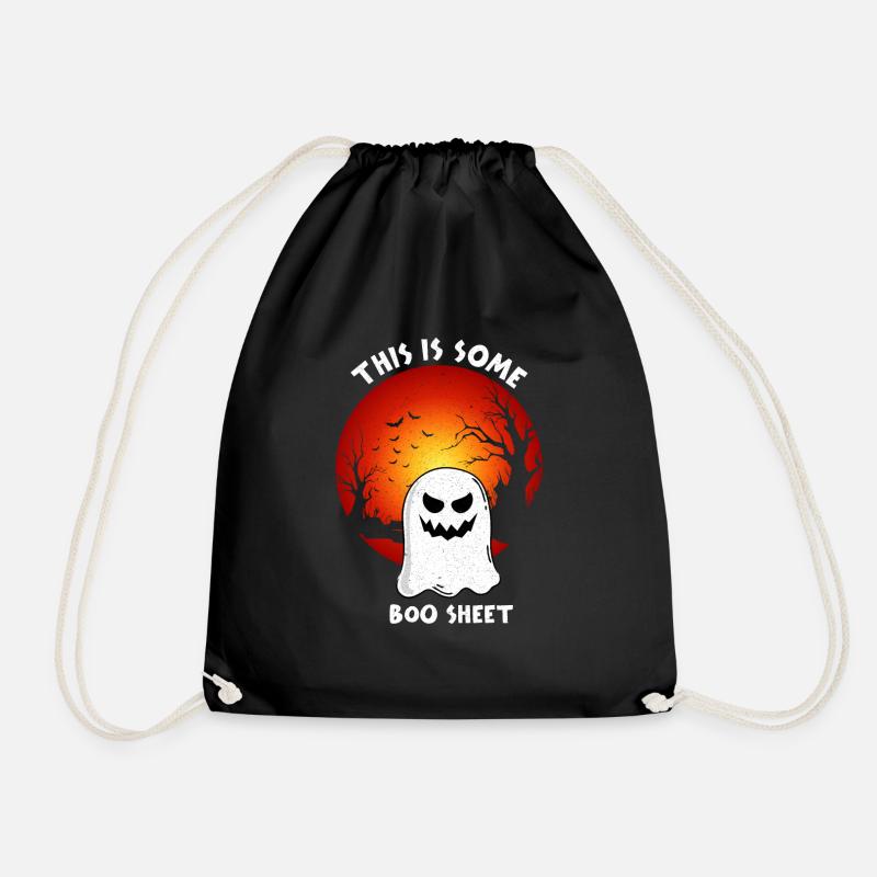 this is some boo sheet - Drawstring Bag - black