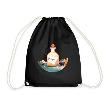 Perfume bottle "Unique" in a beautiful landscape - Drawstring Bag - black - Front