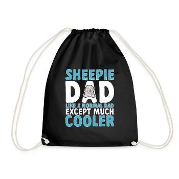 Old English Sheepdog Sheepie Bobtail - Drawstring Bag - black - Front