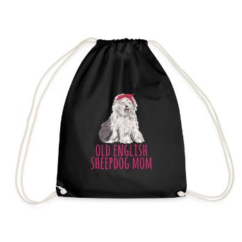 Old English Sheepdog Sheepie Bobtail - Drawstring Bag - black - Front