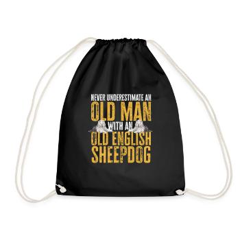 Vieux chien de berger anglais Sheepie Bobtail - Sac de sport léger - noir - Devant
