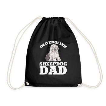 Old English Sheepdog Sheepie Bobtail - Drawstring Bag - black - Front