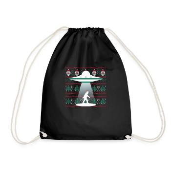 Weihnachtsmann Ufo Alien Bigfoot Hässliche - Turnbeutel - Schwarz - Vorne