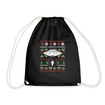 Weihnachtsmann Ufo Alien Bigfoot Hässliche - Turnbeutel - Schwarz - Vorne