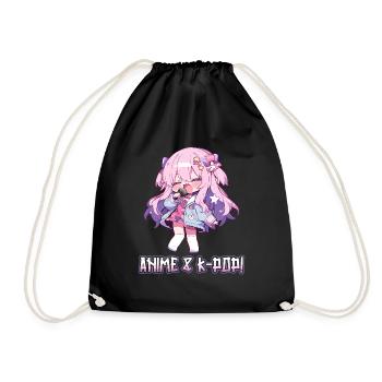 Anime and K-Pop Korean Pop Music Kpop - Drawstring Bag - black - Front