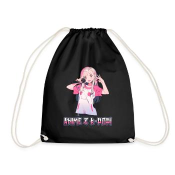 Anime and K-Pop Korean Pop Music Kpop - Drawstring Bag - black - Front