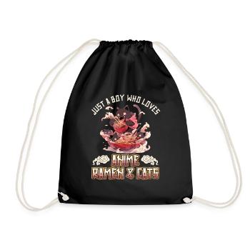 Juste un garçon qui aime les ramen et les chats d’anime - Sac de sport léger - noir - Devant