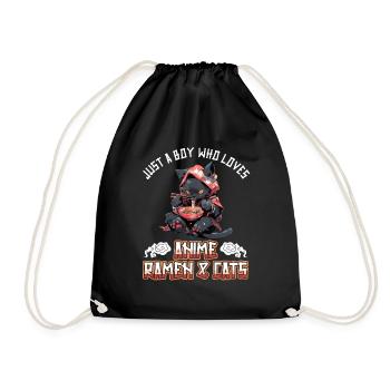 Juste un garçon qui aime les ramen et les chats d’anime - Sac de sport léger - noir - Devant