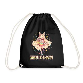 Anime and K-Pop Korean Pop Music Kpop - Drawstring Bag - black - Front