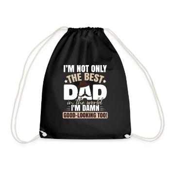 Lustiges Papa-Geschenk Vatertags-Papa-Witz - Turnbeutel - Schwarz - Vorne