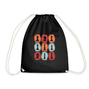 Chess Pieces Retro - Drawstring Bag - black - Front