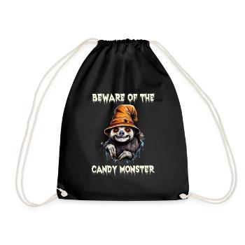 Beware of the candy monster - Drawstring Bag - black - Front