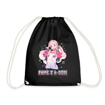 Anime and K-Pop Korean Pop Music Kpop - Drawstring Bag - black - Front