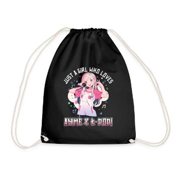 Juste une fille qui aime l’anime et la K-Pop - Sac de sport léger - noir - Devant
