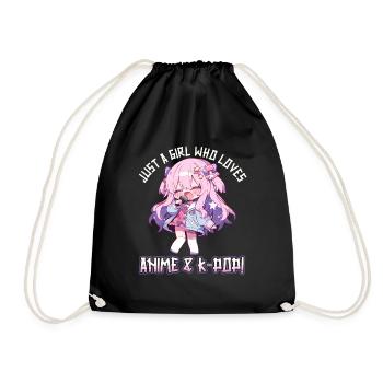 Juste une fille qui aime l’anime et la K-Pop - Sac de sport léger - noir - Devant