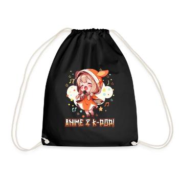 Anime and K-Pop Korean Pop Music Kpop - Drawstring Bag - black - Front